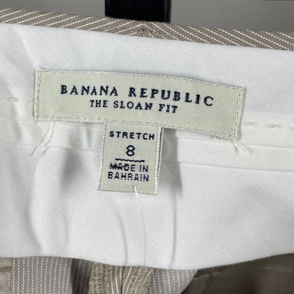 NEW Banana Republic Pants Womens 8 brown pin stripe sloan flare preppy classic - Picture 4 of 12